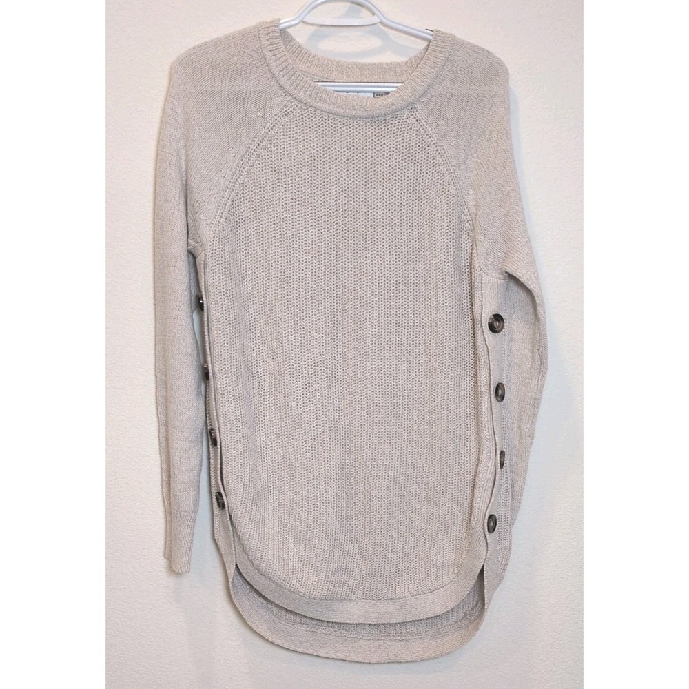 RD Style Women's Beige Knit Sweater w/ Side Accent Buttons - Size Medium